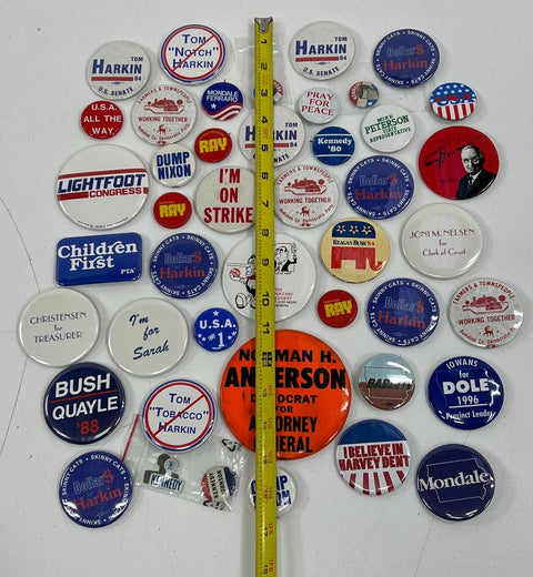 Vintage Political Pin Lot Reagan Bush Kennedy Nixon Dole 50+ Campaign Buttons