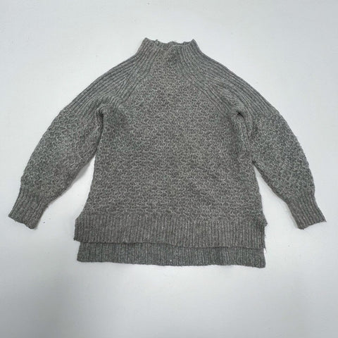 Anthropologie Gray Textured Chunky Knit Mock Neck Pullover Sweater Women's S