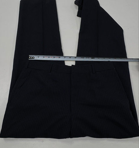 Vintage 90s Christian Dior Men's Navy Pinstripe Suit 35x32