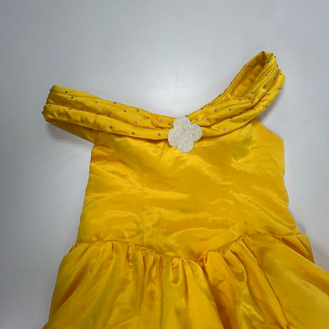 Beauty and the Beast Belle Ball Gown Costume Dress Yellow Ruched Junior Sz S
