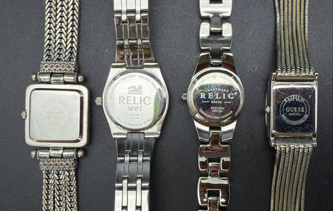 Relic Guess Metropolitan Women's Watch Lot 4 Silver Tone Not Tested As-Is