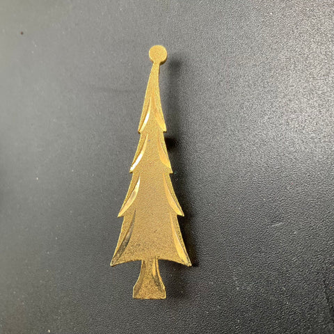Vintage Christmas Tree Brooch Lot 5 Gold Tone Rhinestone Enamel Holiday Pins