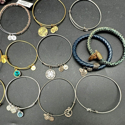 Alex and Ani & Luca + Danni Jewelry Lot 18pc Silver Gold Tone Charms Bangle