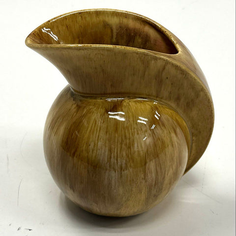 Vintage Studio Pottery Vase Signed EL 59 Mid Century Modern Drip Glaze Ceramic