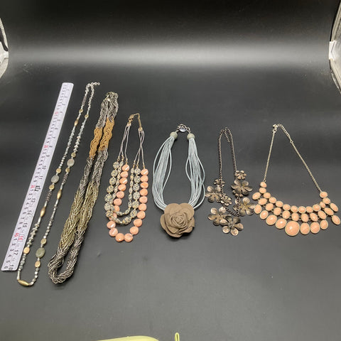 LOFT 1946 Fashion Costume Jewelry Lot of 6 Statement Bib Beaded Necklaces