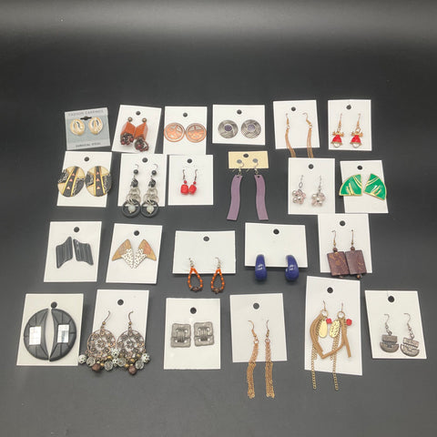 Vintage & Modern Costume Jewelry Earrings Lot of 21 Pairs Dangle Hoop Stud