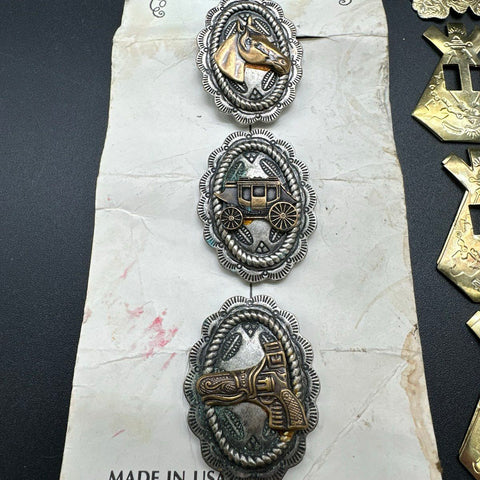 Creative Conchos Western Jewelry Making Lot Butterfly Heart Teepee Eagle 38 Pc