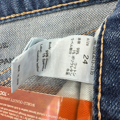 Moussy Vintage Women's MV Tyrone Skinny Blue Distressed Jeans Japan Sz 24 NWT