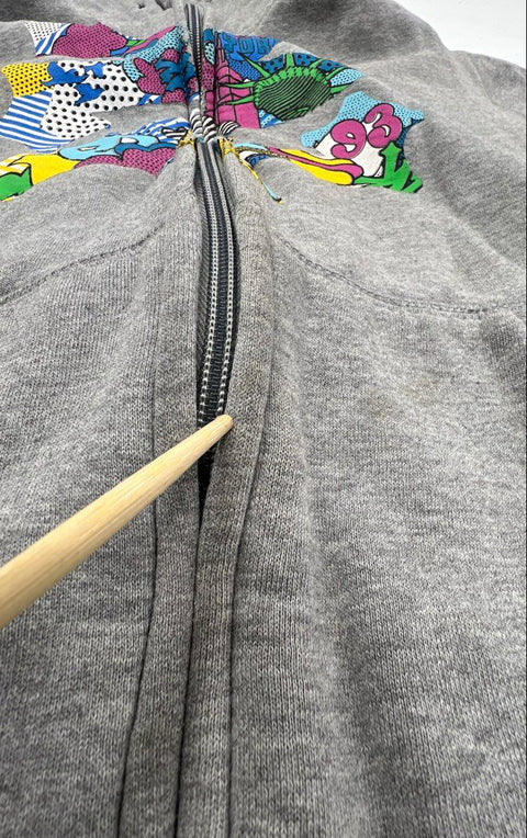 Zoo York Men's Gray Full Zip Hoodie Pop Art Statue of Liberty Graphic Sz L