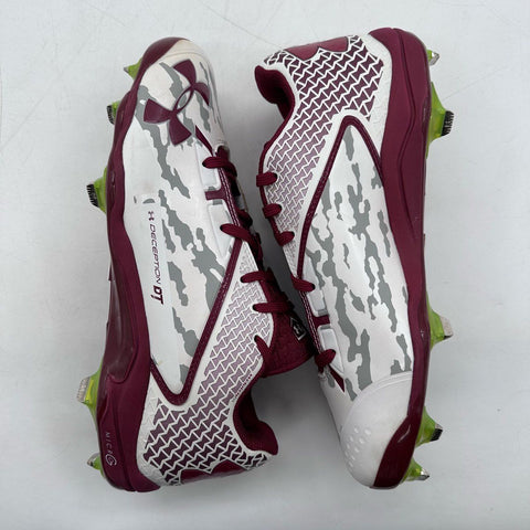 Under Armour Deception DT Maroon White Camo Baseball Cleats Size 9