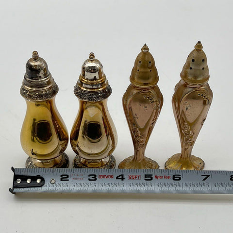 Salt and Pepper Shaker Lot Oneida Community & Stanhome Silver Plate 4 Pcs