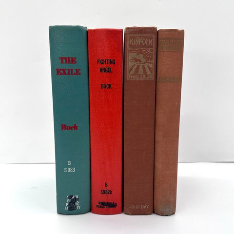 Pearl S. Buck 4 Book Lot Hardcover Kinfolk Pavilion of Women Fighting Angel
