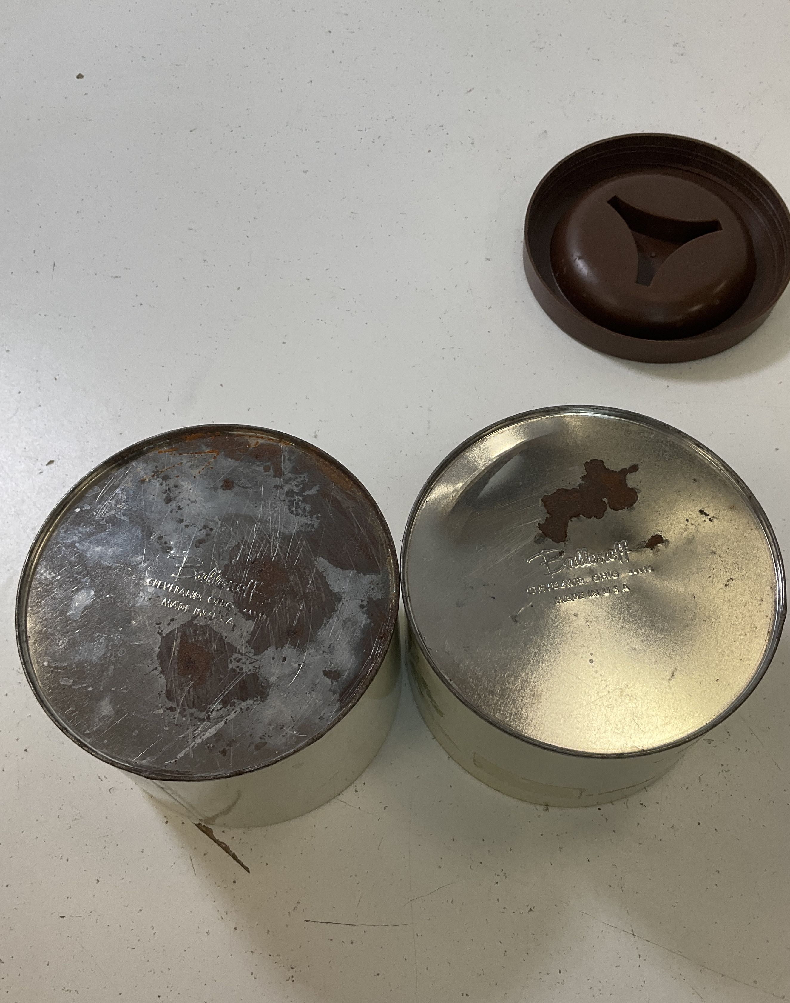 3 Vintage 1970s Ballonoff Veggie Spice O' Life Tin Metal Canister Set & Lids