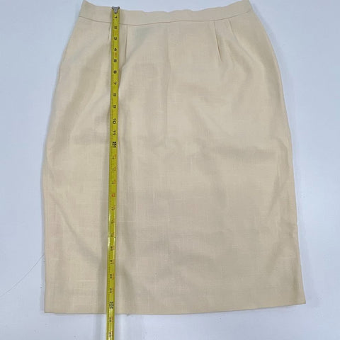 Sweet Suit Cream Vintage 90s Double Breasted Skirt Suit Set Women's 10 Petite