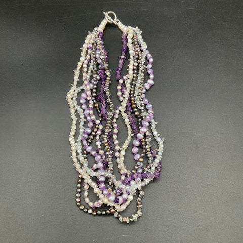 Sterling Silver 925 Freshwater Pearl Jewelry Lot 3 Multi-strand Necklaces