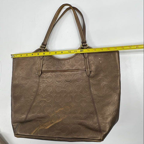 Coach Metallic Tote & Taupe Leather Shoulder Bag Handbag Purse Lot of 2 Pieces