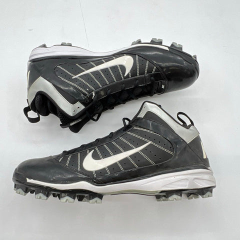 Nike Huarache 2K4 Black White Metallic Silver Baseball Cleats Size 15