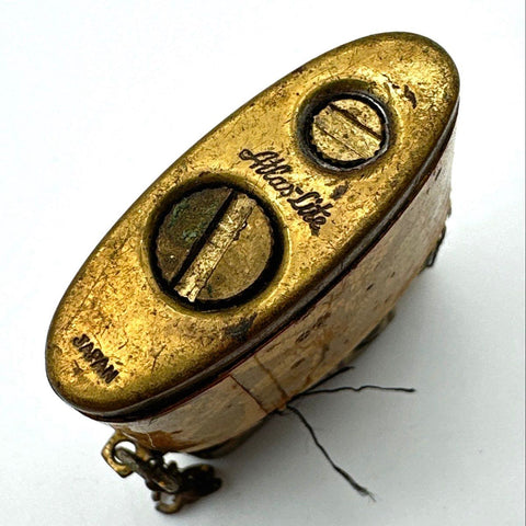 Atlas-Lite Vintage Miniature Petrol Lighter Brocade Japan Pigmy Keychain Brass