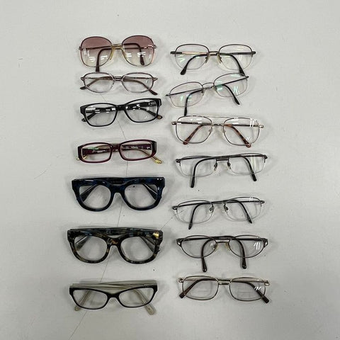 Lot of 13 Mixed Eyeglass Frames Glasses Reading Aviator Cat Eye Parts Crafts