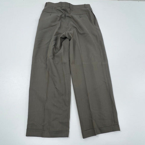 Vintage 90s Joseph Abboud Double Breasted Pleated Cuffed Wool Suit Sz 42