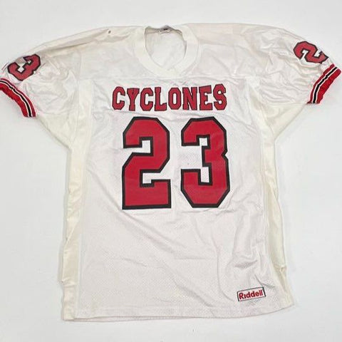 Vintage 90s Riddell Men's White Cyclones #23 Football Jersey Size XL