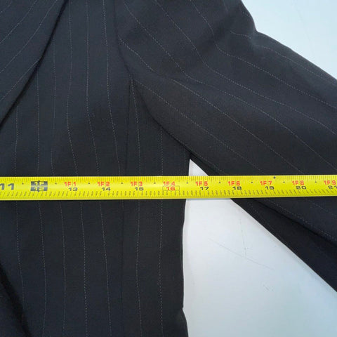 Max Mara Women's Black Pinstripe Blazer Jacket Vintage Y2K Virgin Wool US 4