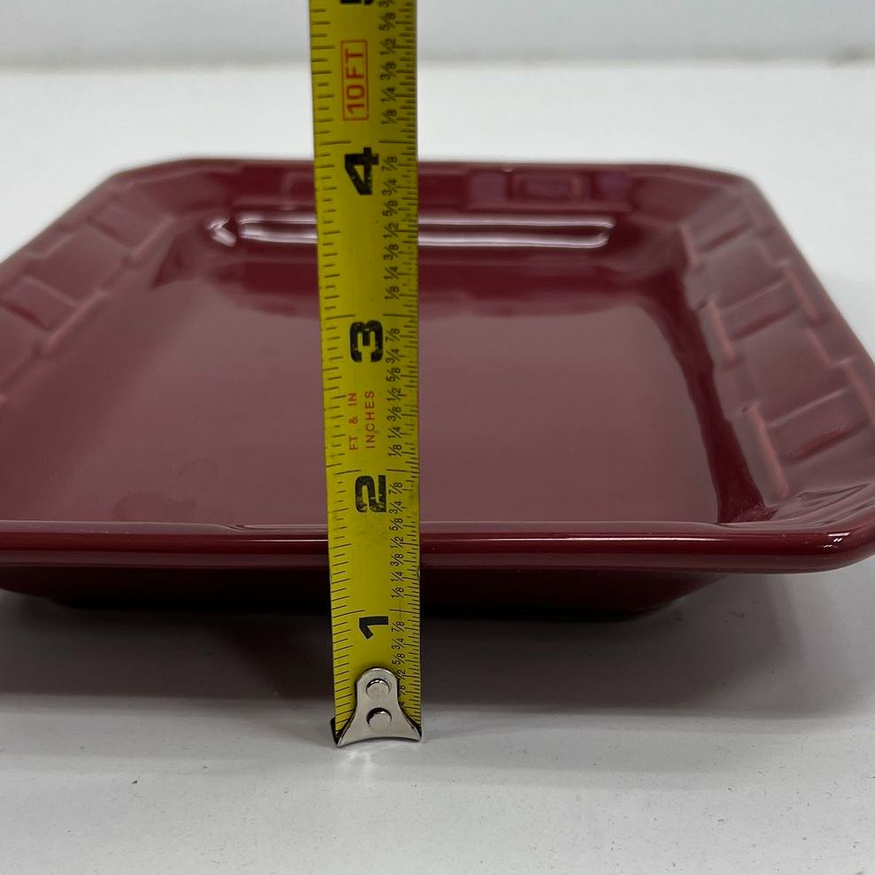 Collectible Kitchenware Longaberger Pottery Red Rectangular Serving Tray Platter