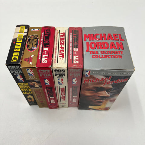 Vintage 1990s Michael Jordan Chicago Bulls NBA Championship VHS Tapes Lot of 6