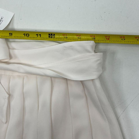 NWT Banana Republic Ivory Pleated Tie Waist Midi Skirt Women's Size 12