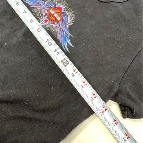 Harley-Davidson Women's 2 T-Shirt Lot Black Graphic Rhinestone Glitter Size L