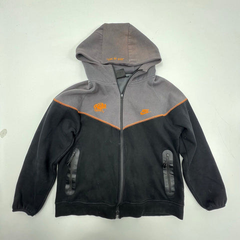 Syna World Men's Full Zip Hoodie Jacket Black Gray Embroidered Tech Style Sz L