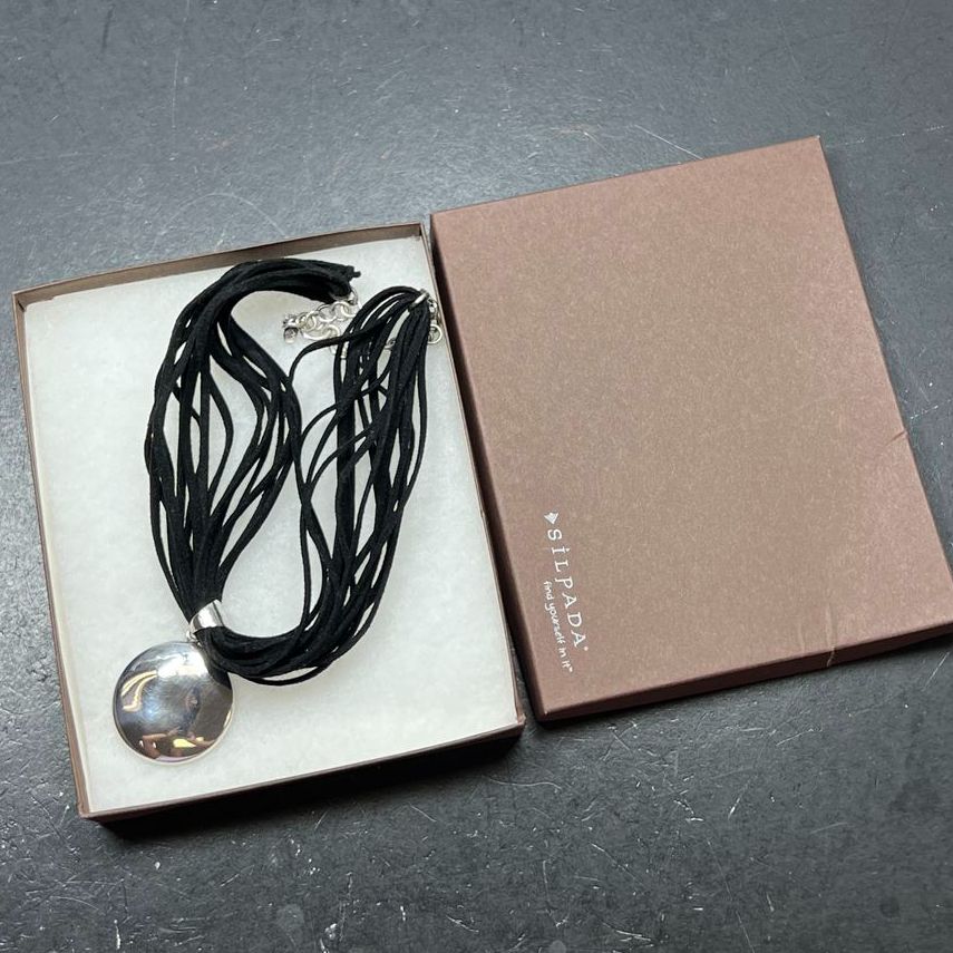 Silpada Sterling Silver Circle Pendant Multi-Cord Necklace