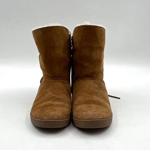 Koolaburra by UGG Dezi Chestnut Suede Faux Fur Winter Mid Calf Boots Size 9