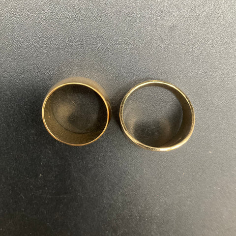 Park Lane Gold Tone Rings Lot of 2 Hammered & Domed Costume Jewelry Sizes 6.5 8