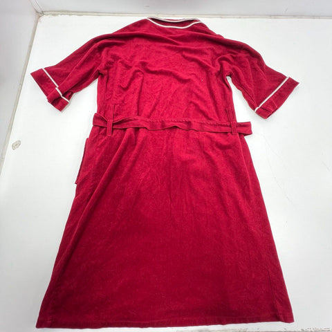 Vintage 70s Michael Paige Velour Robe Piped Trim Belted USA Sz One Size