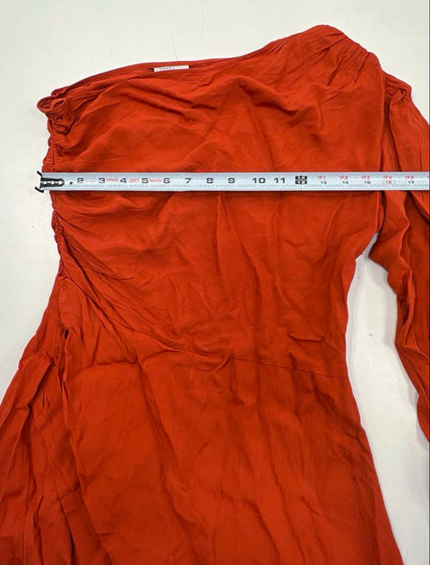 Rue Stiic Women's Terracotta One Shoulder Ruched Viscose Mini Dress NWT Size M