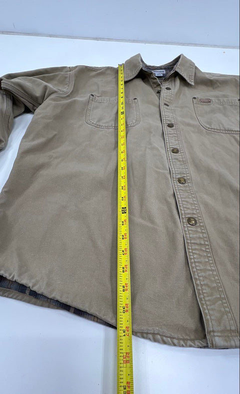 Carhartt Men's Tan Flannel Lined Canvas Shirt Jacket Workwear Size XL