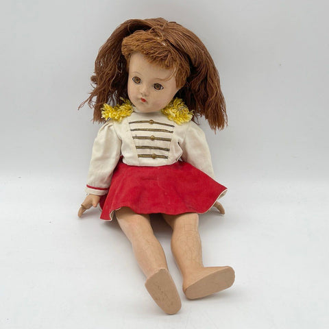 Vintage Effanbee 18 Inch Majorette Doll Red White Composition