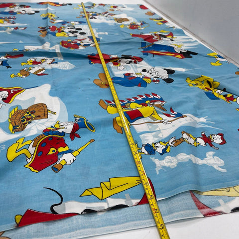 Vintage Disney Sheet Set Mickey Mouse Donald Duck Twin Fitted Flat Muslin 2pc