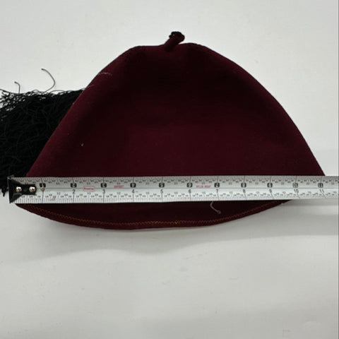 Vintage Shriners Fez Hat Za-Ga-Zig C.E. Ward Co Maroon Wool Tassel Size 7 1/2