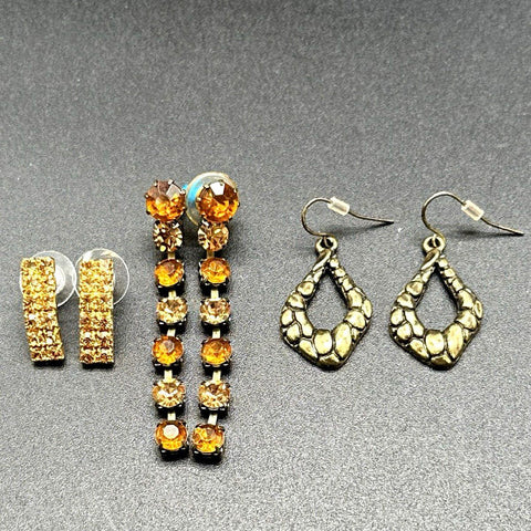Vintage Style Rhinestone Costume Jewelry Lot Gold Bronze Tone Narmi Watch 15pc