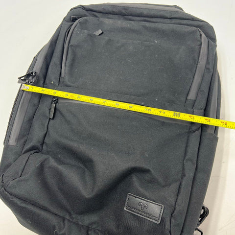 Jack Abrahams Black Canvas Laptop Travel Backpack Multi Pocket USB Port