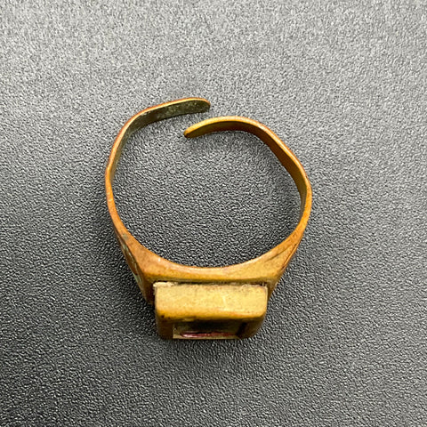 Vintage 1940s Tom Mix Ralston Straight Shooters Brass Look Around Mirror Ring