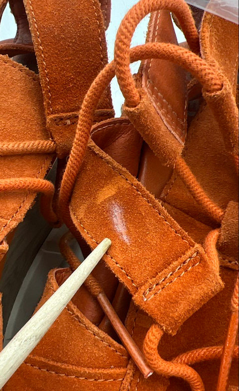 Sorel Kinetic Impact Wedge Lace Sandal Canyon Orange Women's Size 11