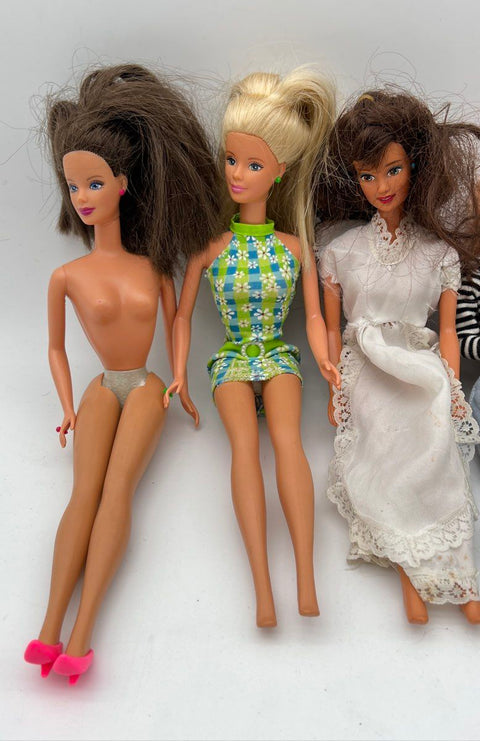 Vintage Mattel Barbie Doll Lot 5 Pieces 1970s 1980s Era Fashion Dolls
