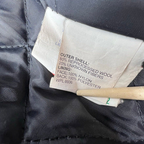 DeLong Vintage Y2K Womens Wool Varsity Letterman Jacket Westside 04 Black L