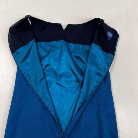 Pendleton Women's Blue Colorblock Virgin Wool Sheath Dress Made in USA Sz 4P
