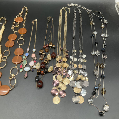LOFT & Fashion Jewelry Necklace Lot of 9 Statement Beaded Multi-Strand Boho