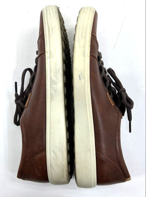 Ecco Soft Classic Brown Leather Low Top Casual Sneakers Men's Size EU 44