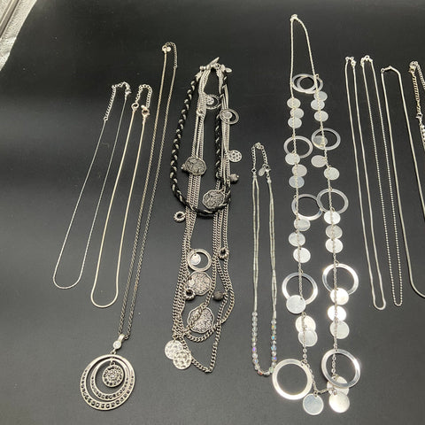 Chico's Nine West TINT Silver Tone Beaded Geometric Necklace Jewelry Lot of 12